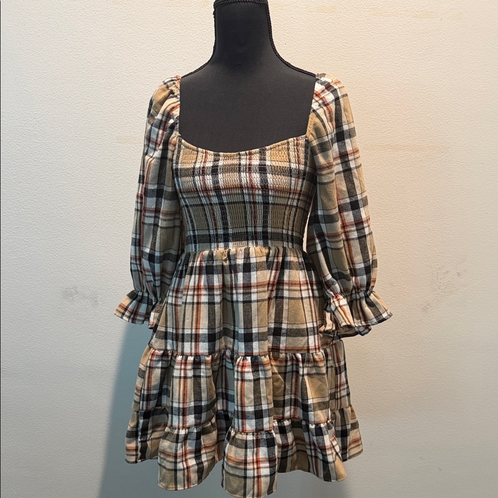 Plaid Ruffle Dress